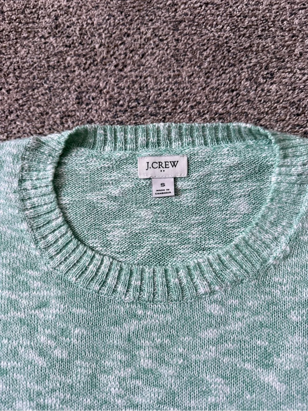 J. Crew Mint Green Marled BeachCrewneck Sweater Small